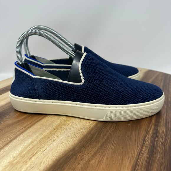 Rothy's Blue Terry Slip On Shoes Womens Size 7 Sneakers Knit Flats Comfort - Picture 1 of 9